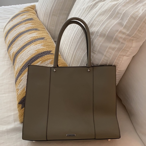 Rebecca Minkoff MAB Grey Leather Saffiano Tote Bag - Picture 3 of 9